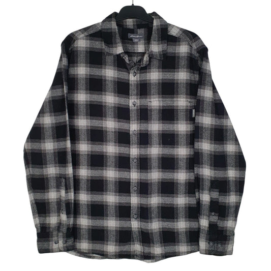 Mens Black Eddie Bauer Flannel Long Sleeve Shirt