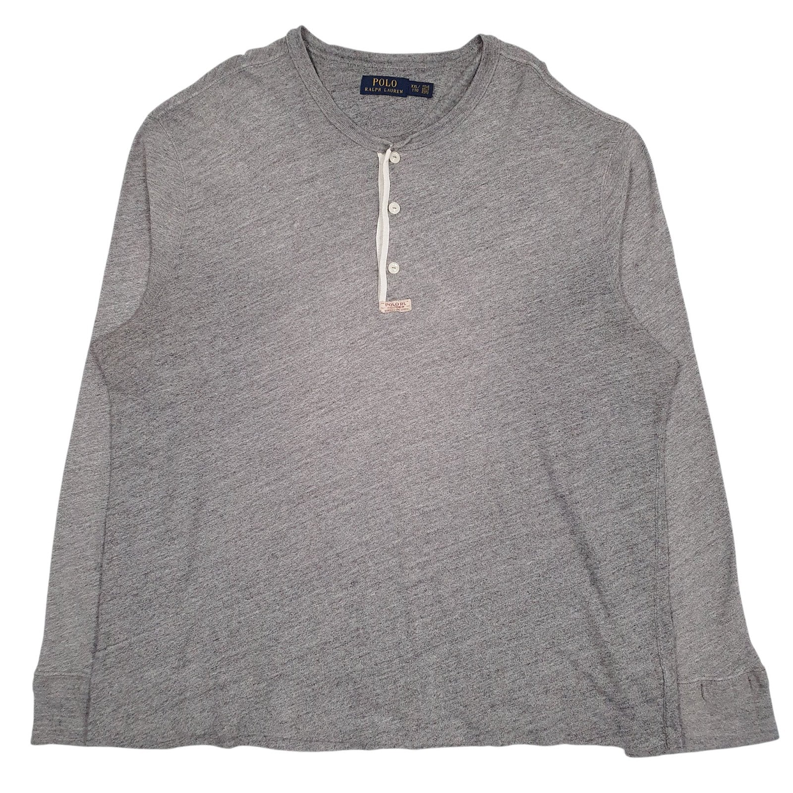 Mens Grey Polo Ralph Lauren Henley Long Sleeve T Shirt