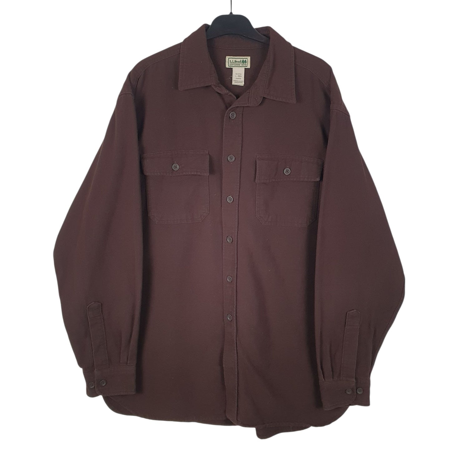 Mens Brown L.L.Bean Chamois Long Sleeve Shirt