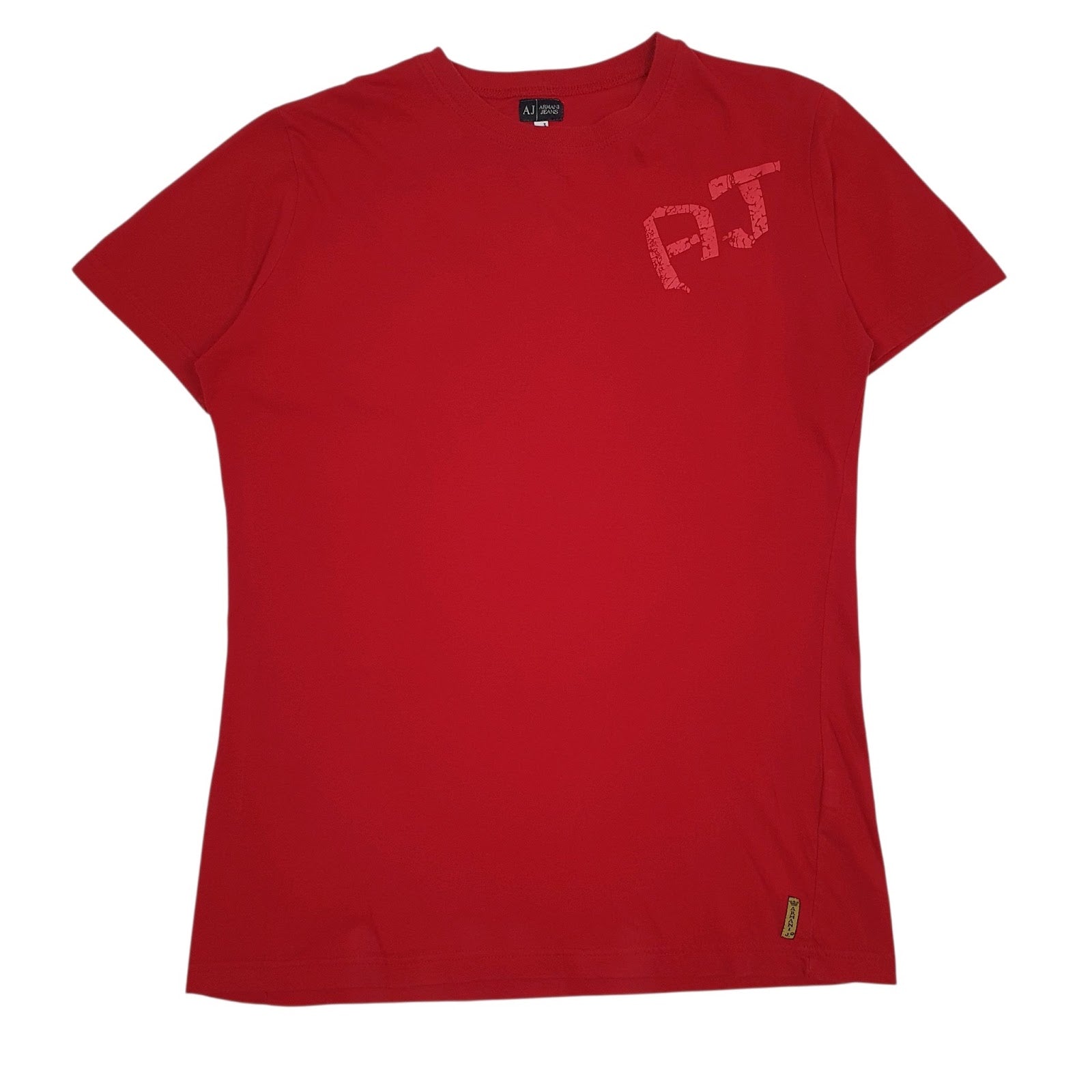Mens Red Armani  Short Sleeve T Shirt