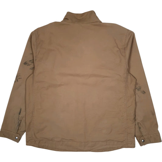 Mens Brown Carhartt Cryder Foreman Detroit Windbreaker Full Zip Coat