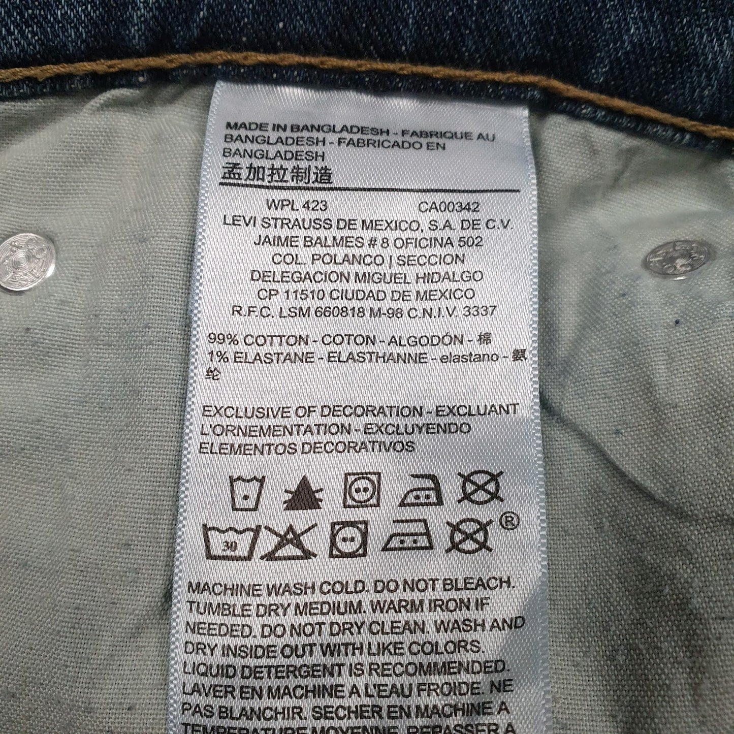 Mens Blue Levis  Crewneck Jeans