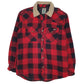 Mens Red Dickies Flannel Padded Hoodie Coat