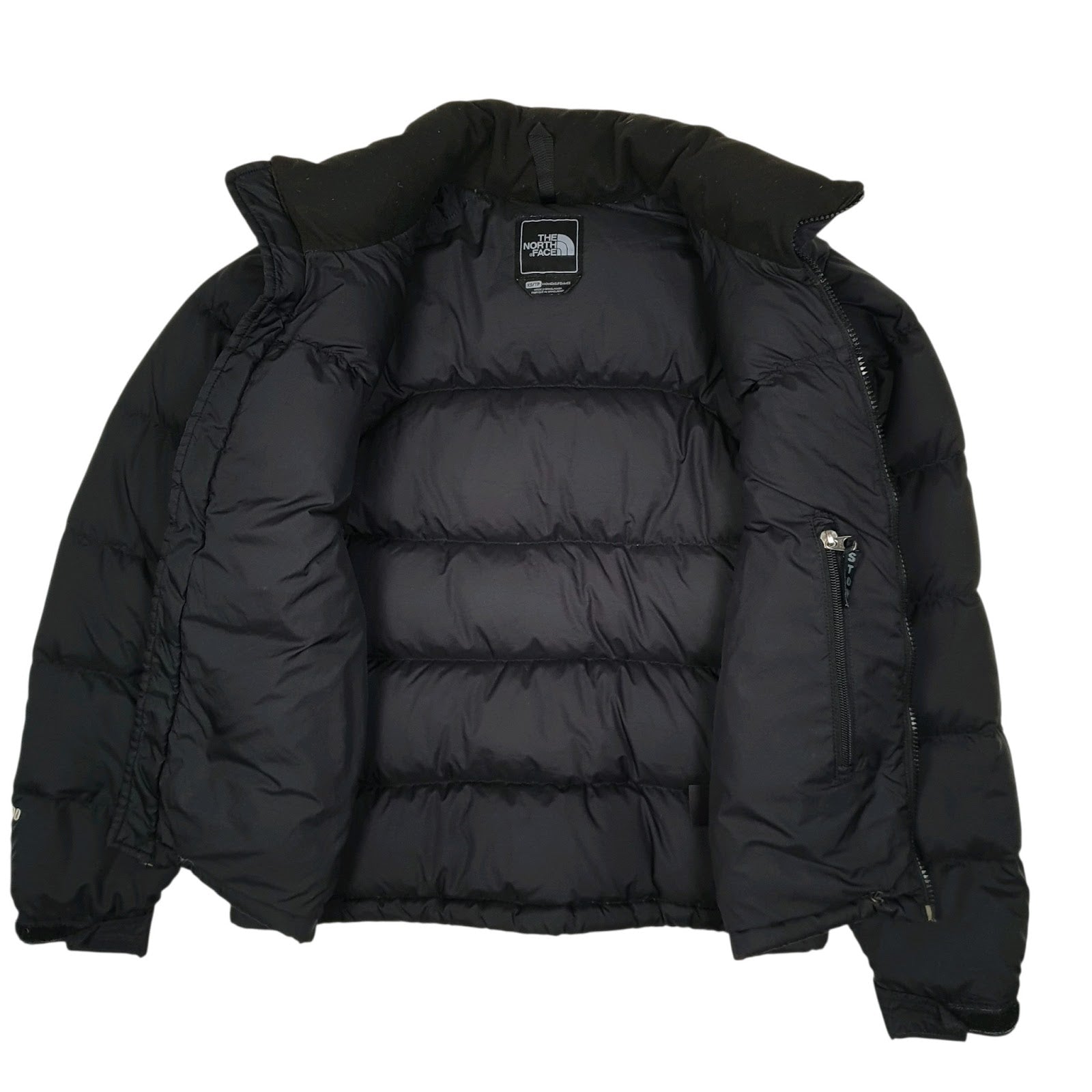 Womens Black The North Face Nuptse Hoodie Coat