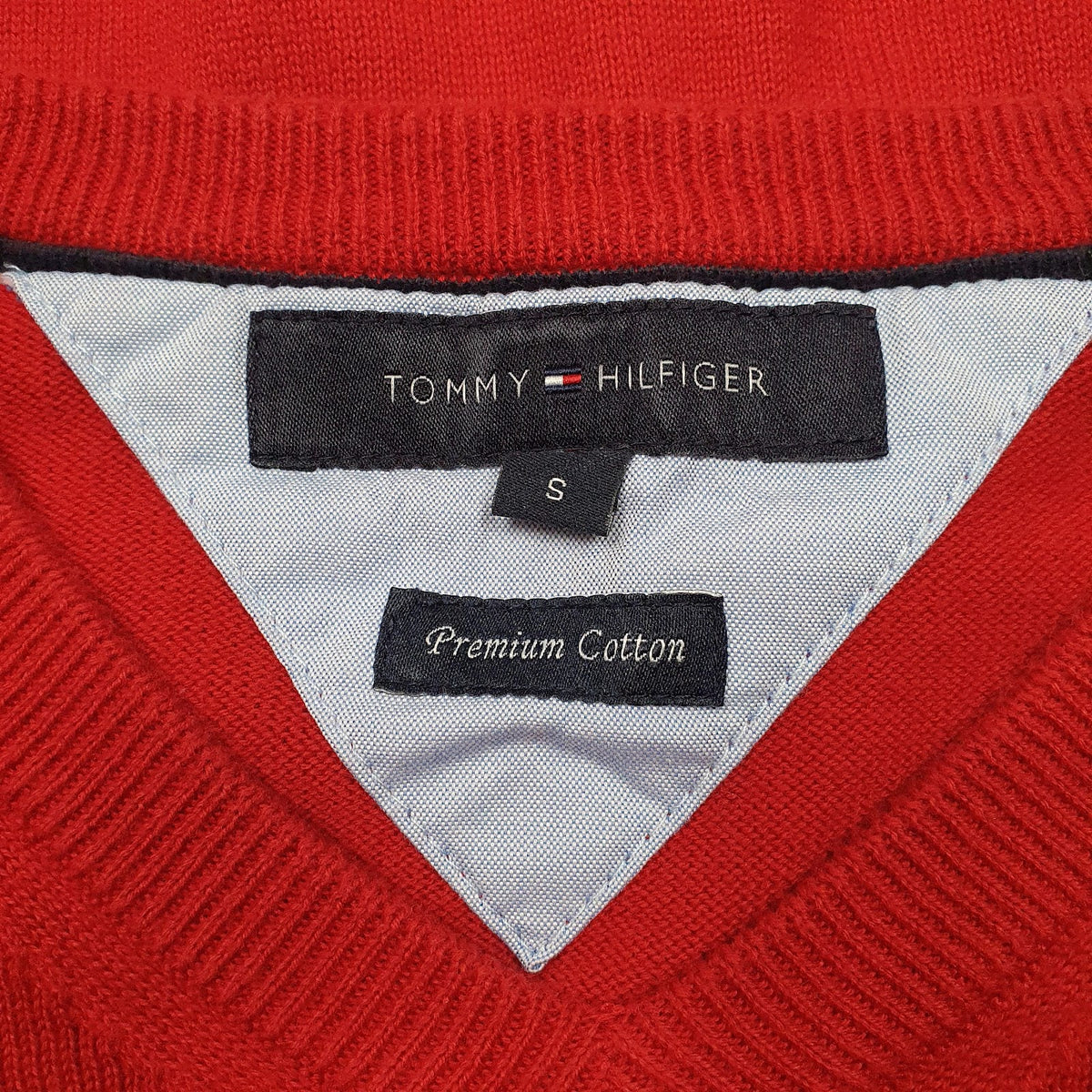 Mens Red Tommy Hilfiger  Crewneck Jumper