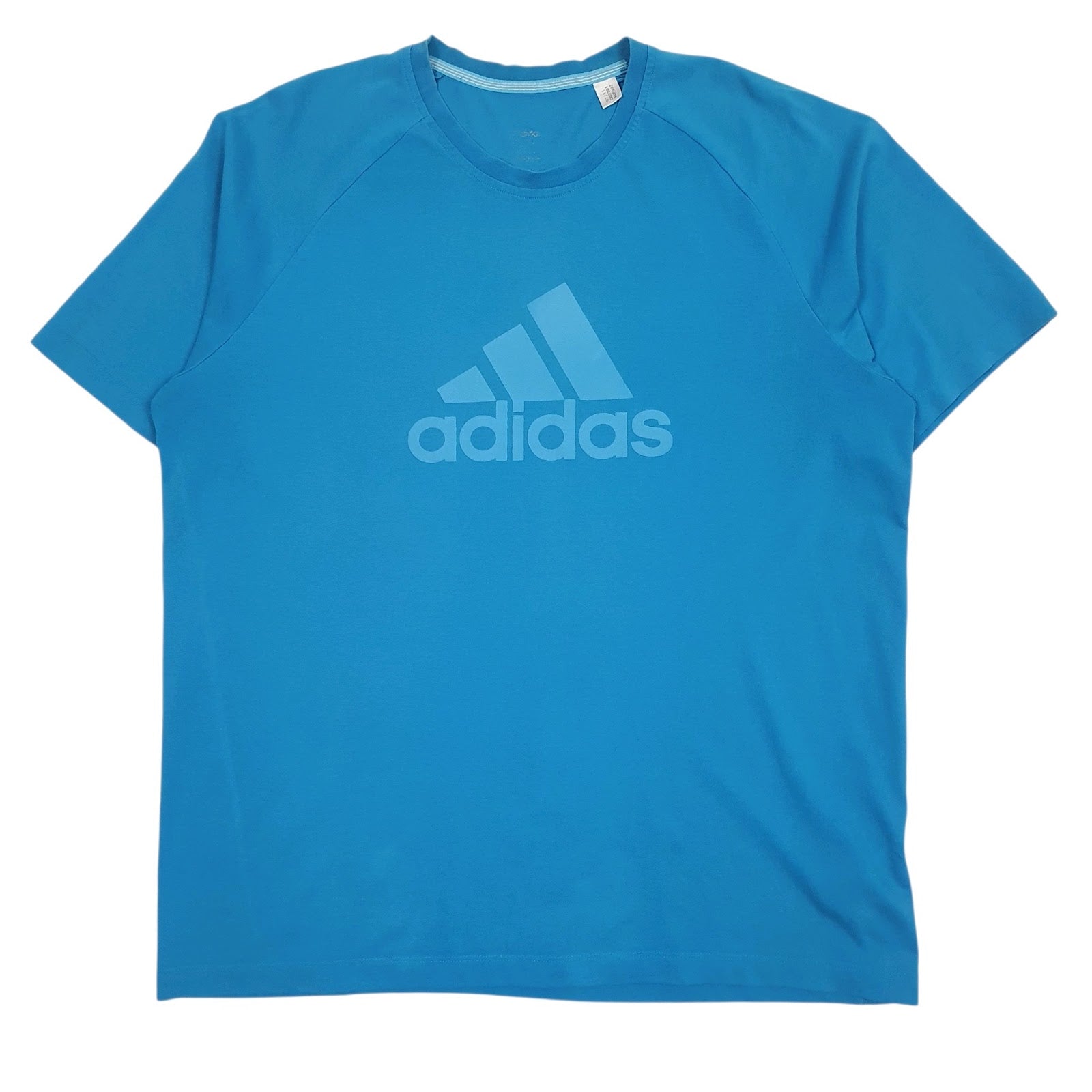 Mens Blue Adidas Spellout Climalite Short Sleeve T Shirt