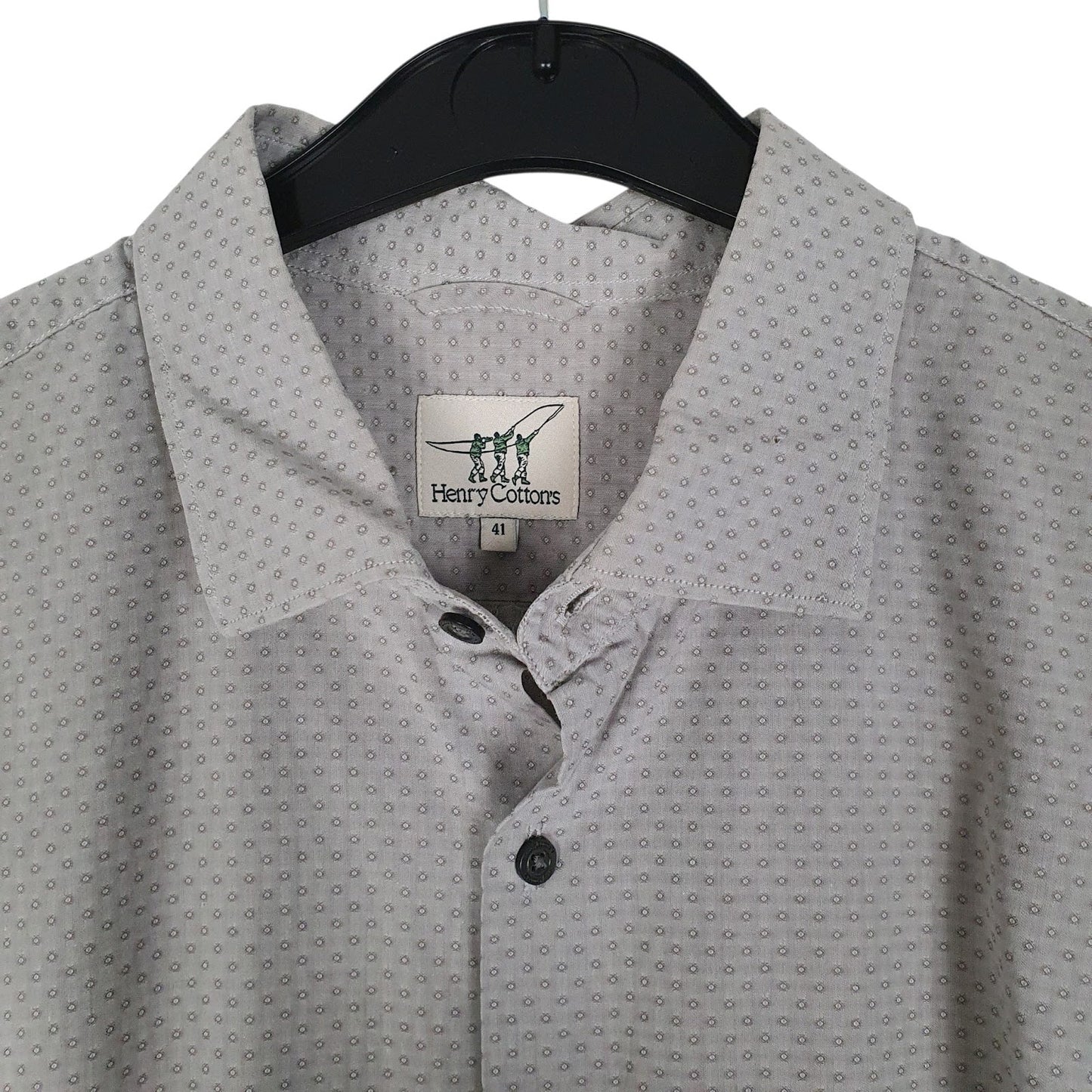 Mens Grey Henry Cottons   Shirt