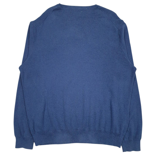 Mens Blue Polo Ralph Lauren Pima V Neck Jumper