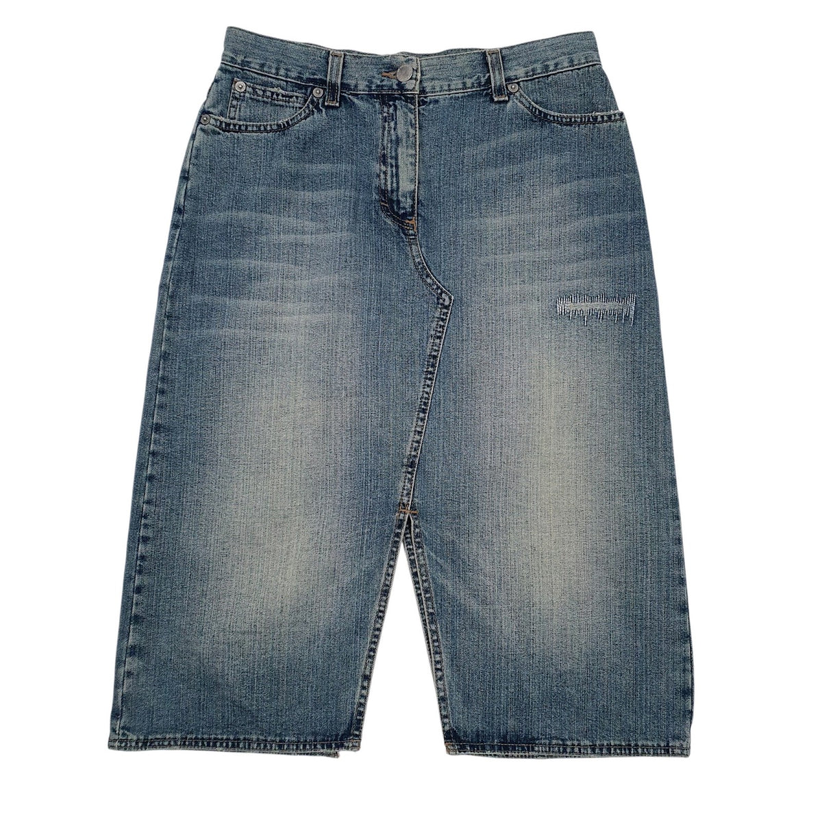 Womens Blue Benneton  Denim Shorts