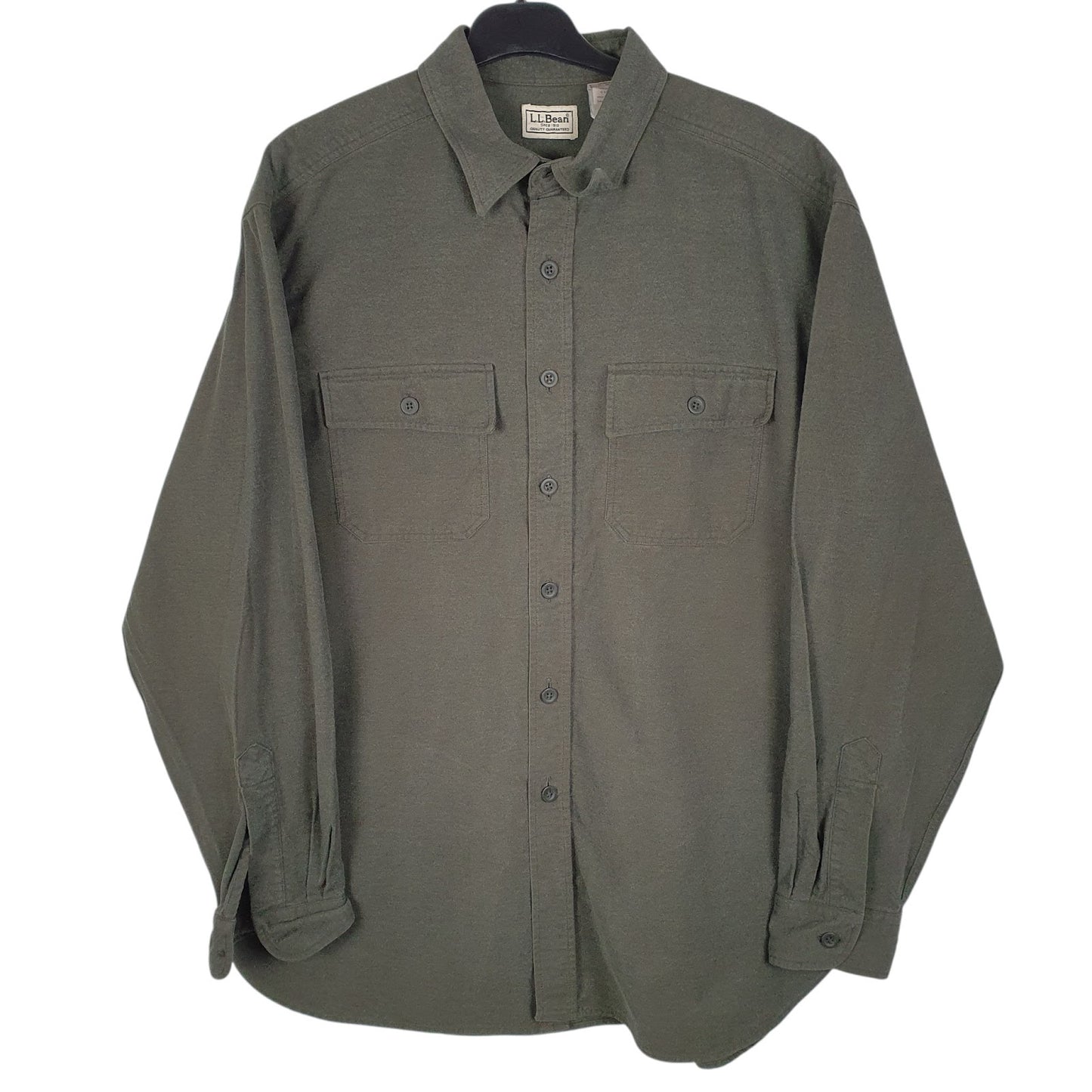 Mens Green L.L.Bean Chamois Long Sleeve Shirt