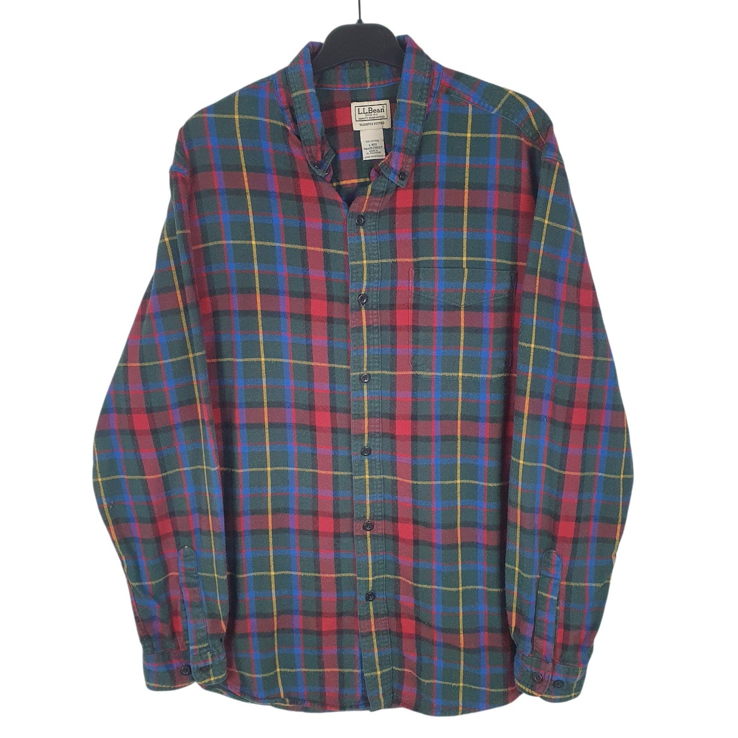 Mens Green L.L.Bean Flannel Long Sleeve Shirt