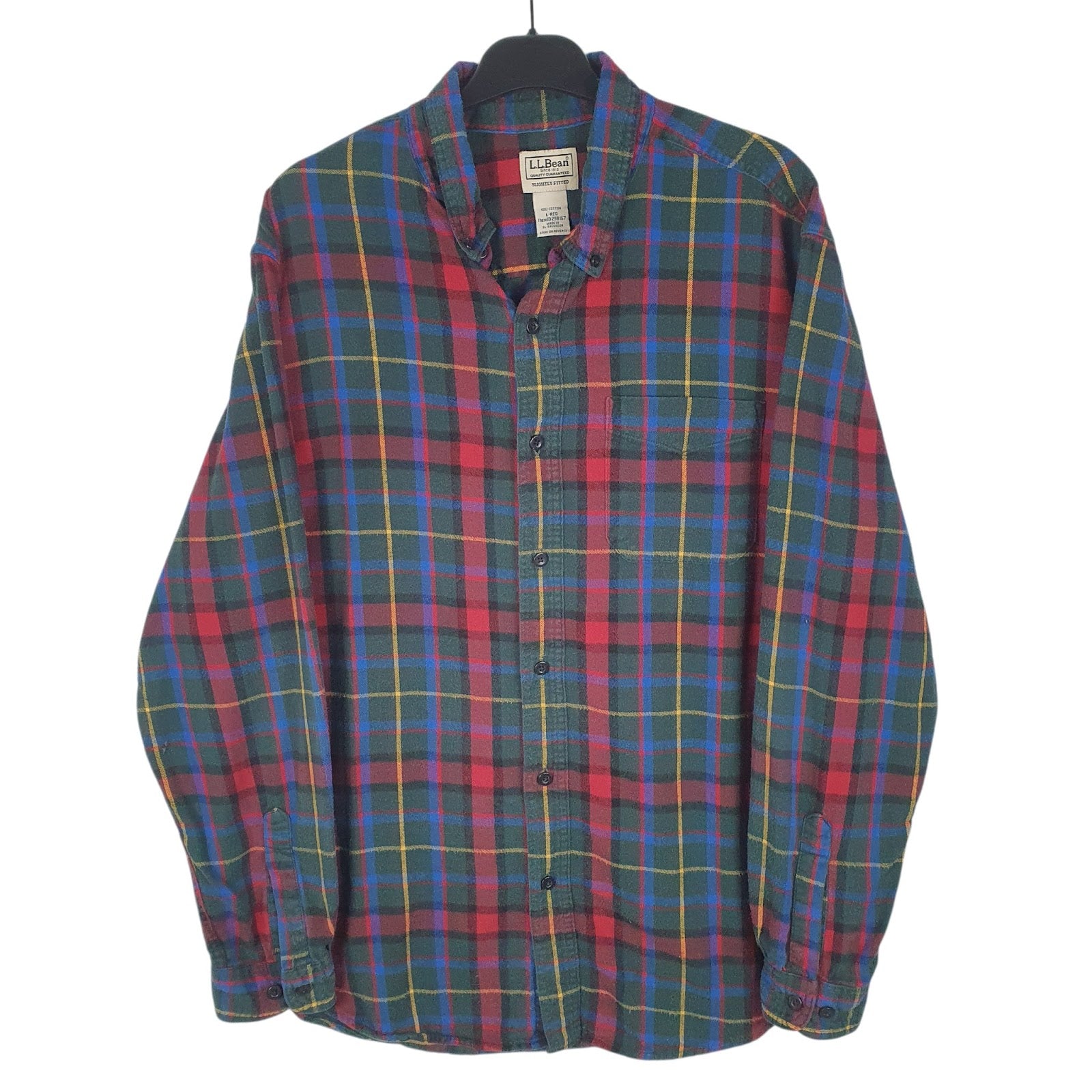 Mens Green L.L.Bean Flannel Long Sleeve Shirt