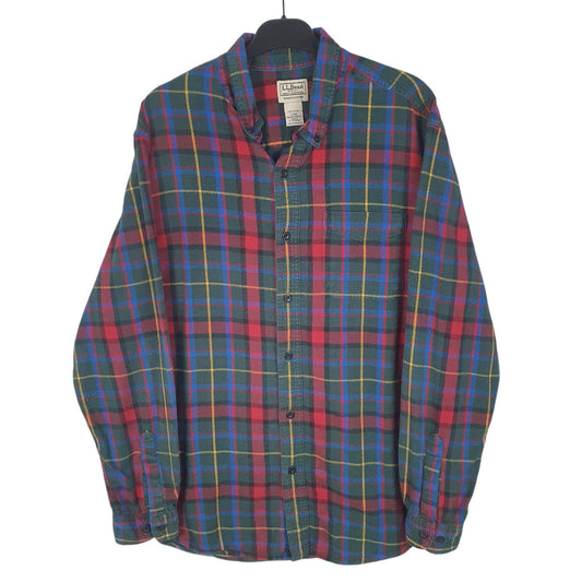 Mens Green L.L.Bean Flannel Long Sleeve Shirt