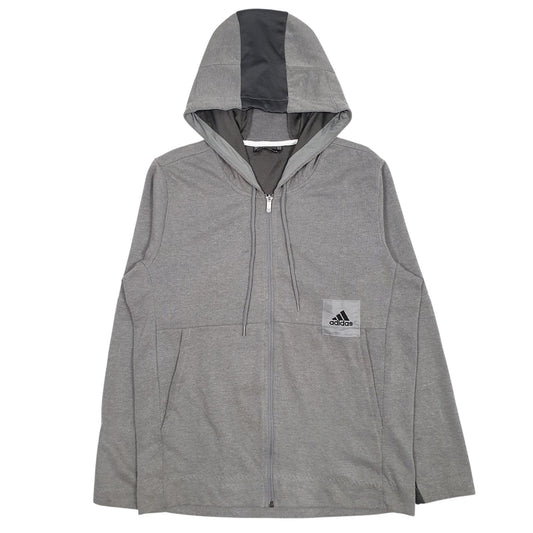 Mens Grey Adidas Basketball Full Zip Jumper
