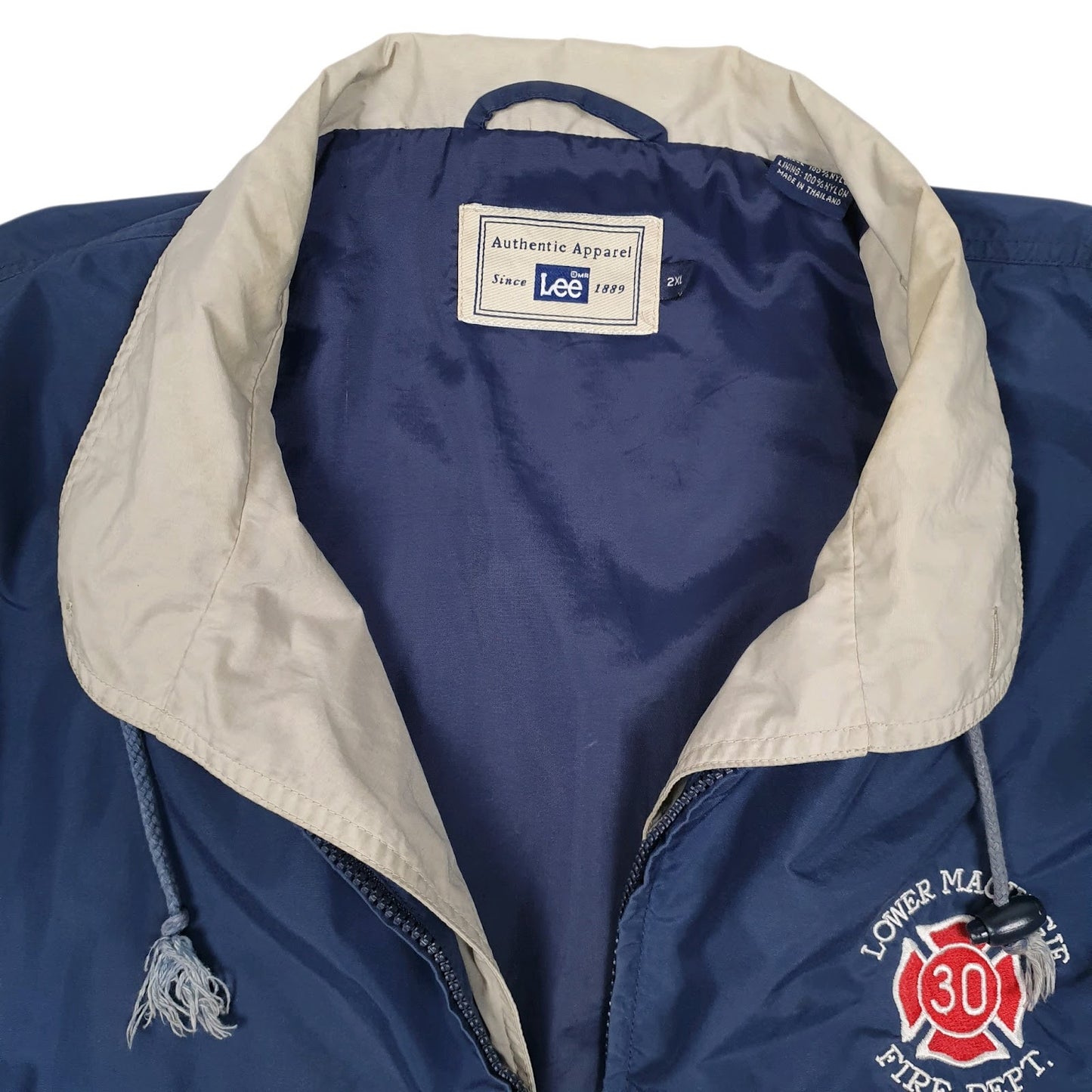 Mens Navy Lee Lower Macungie Fire Dept Vintage 90s  Coat