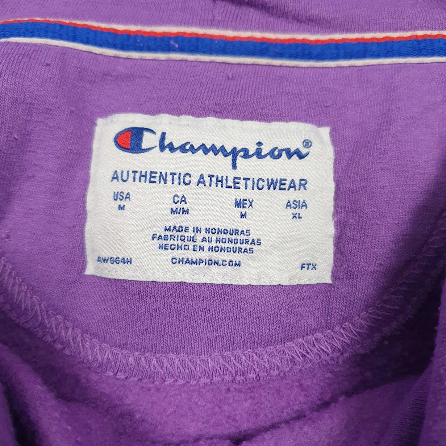 Womens Purple Champion Spellout Hoodie Jumper