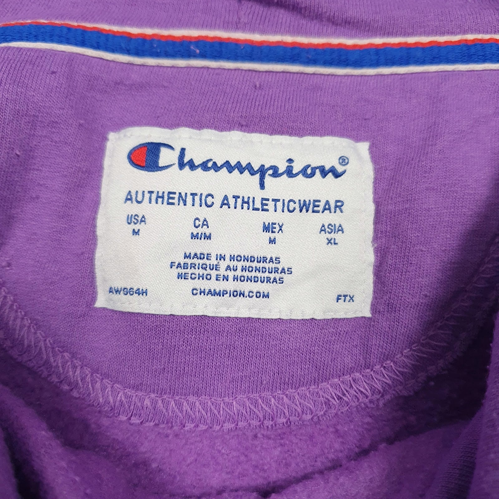 Womens Purple Champion Spellout Hoodie Jumper