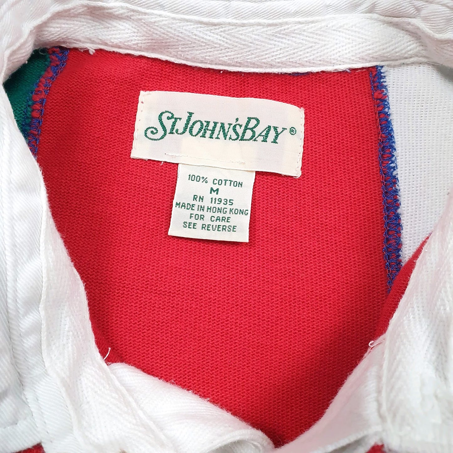 Mens Blue St Johns Bay Rugby Vintage 90s  Polo Shirt