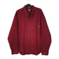 Mens Red Eddie Bauer Thick Flannel Herringbone Long Sleeve Shirt