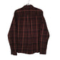 Mens Burgundy Eddie Bauer Heavyweight Plaid Flannel  Shirt