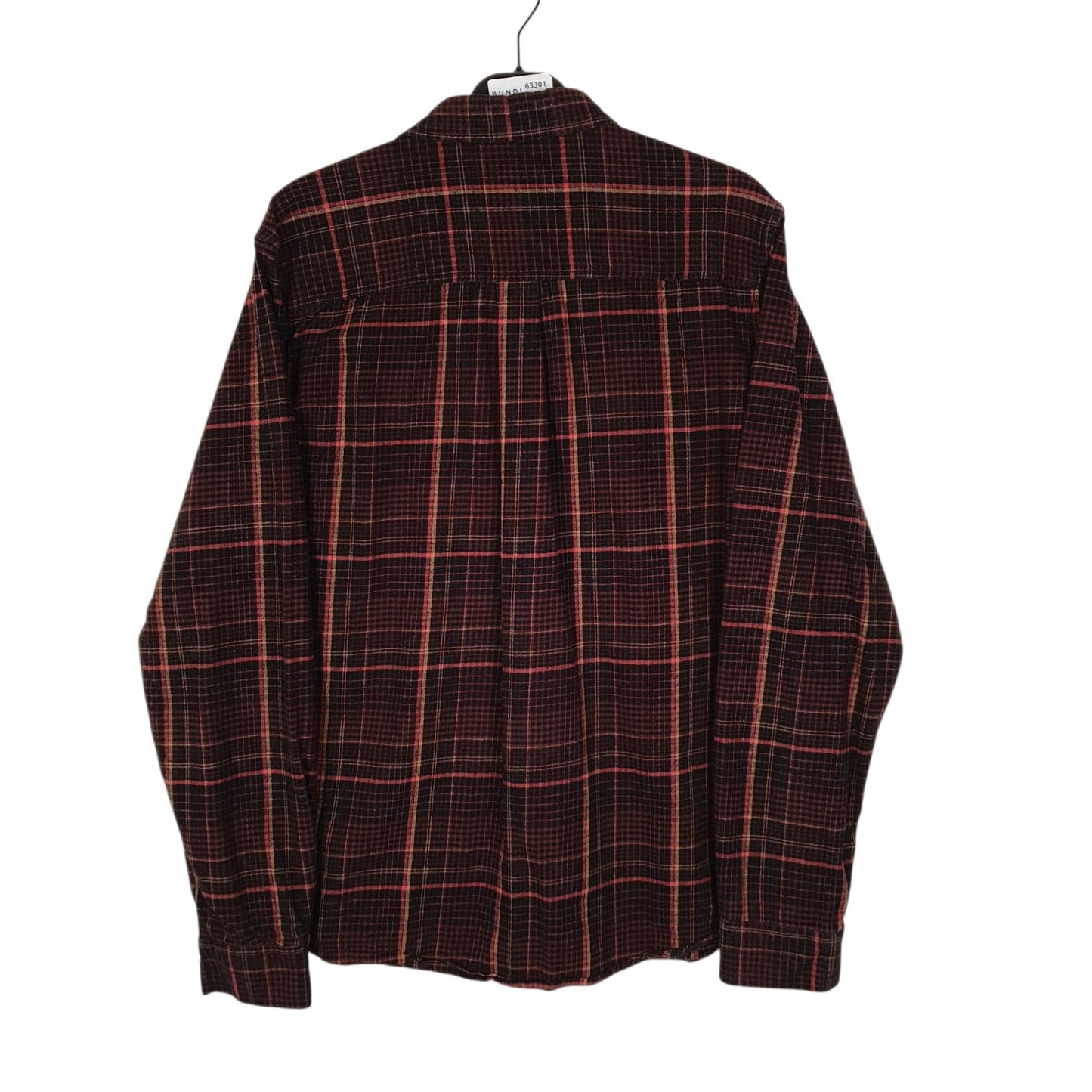 Mens Burgundy Eddie Bauer Heavyweight Plaid Flannel  Shirt