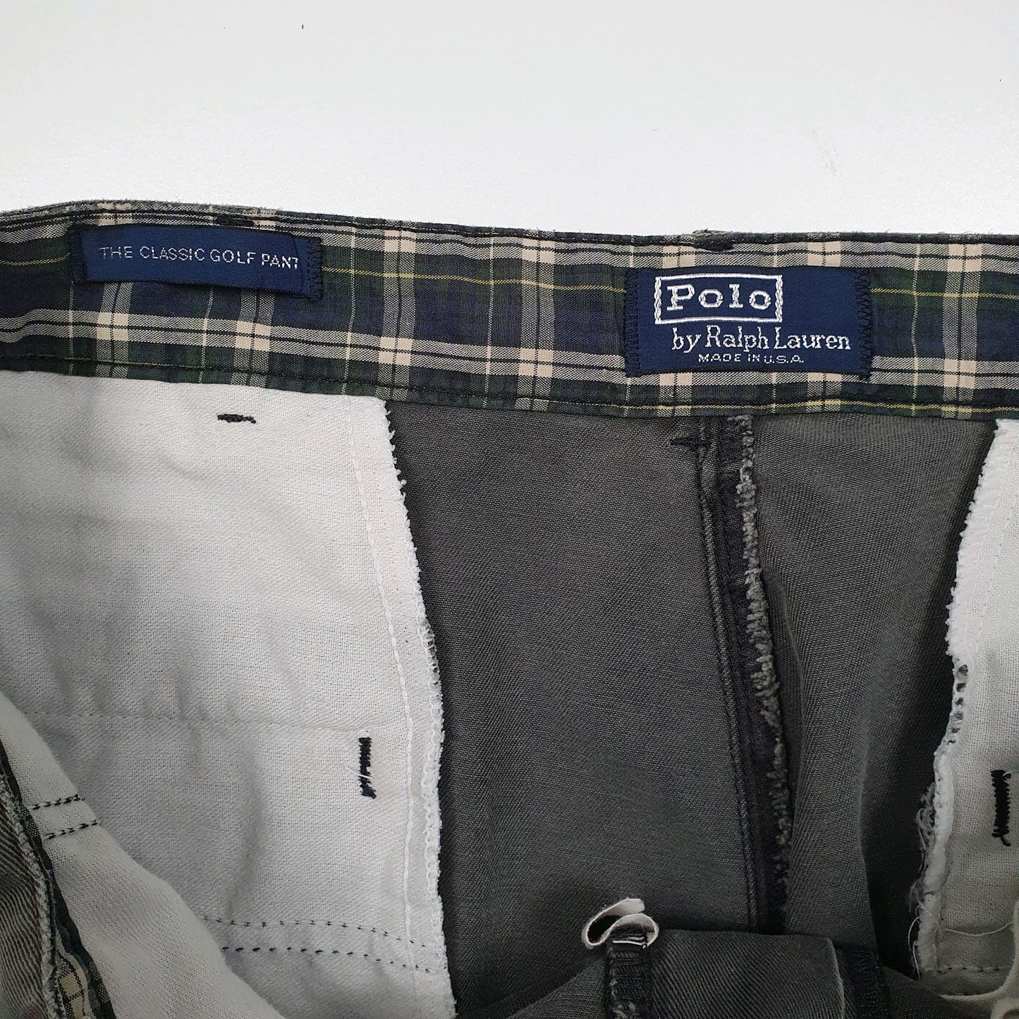 Mens Grey Polo Ralph Lauren Classic Golf Pant Vintage 80s Made In USA  Trousers