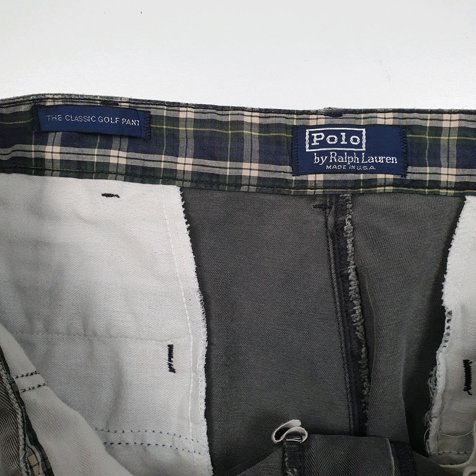 Mens Grey Polo Ralph Lauren Classic Golf Pant Vintage 80s Made In USA  Trousers