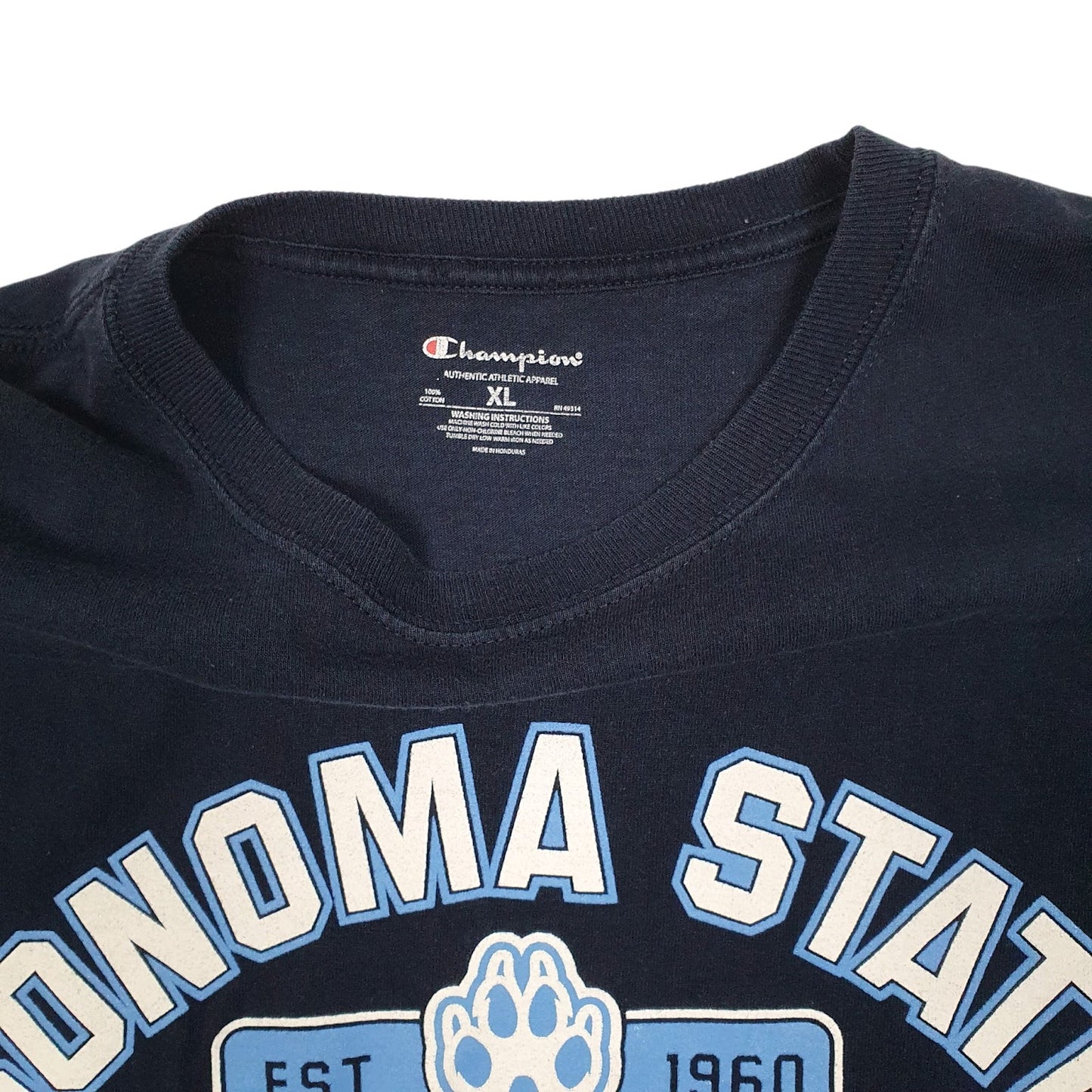 Mens Navy Champion Sonoma State  T Shirt