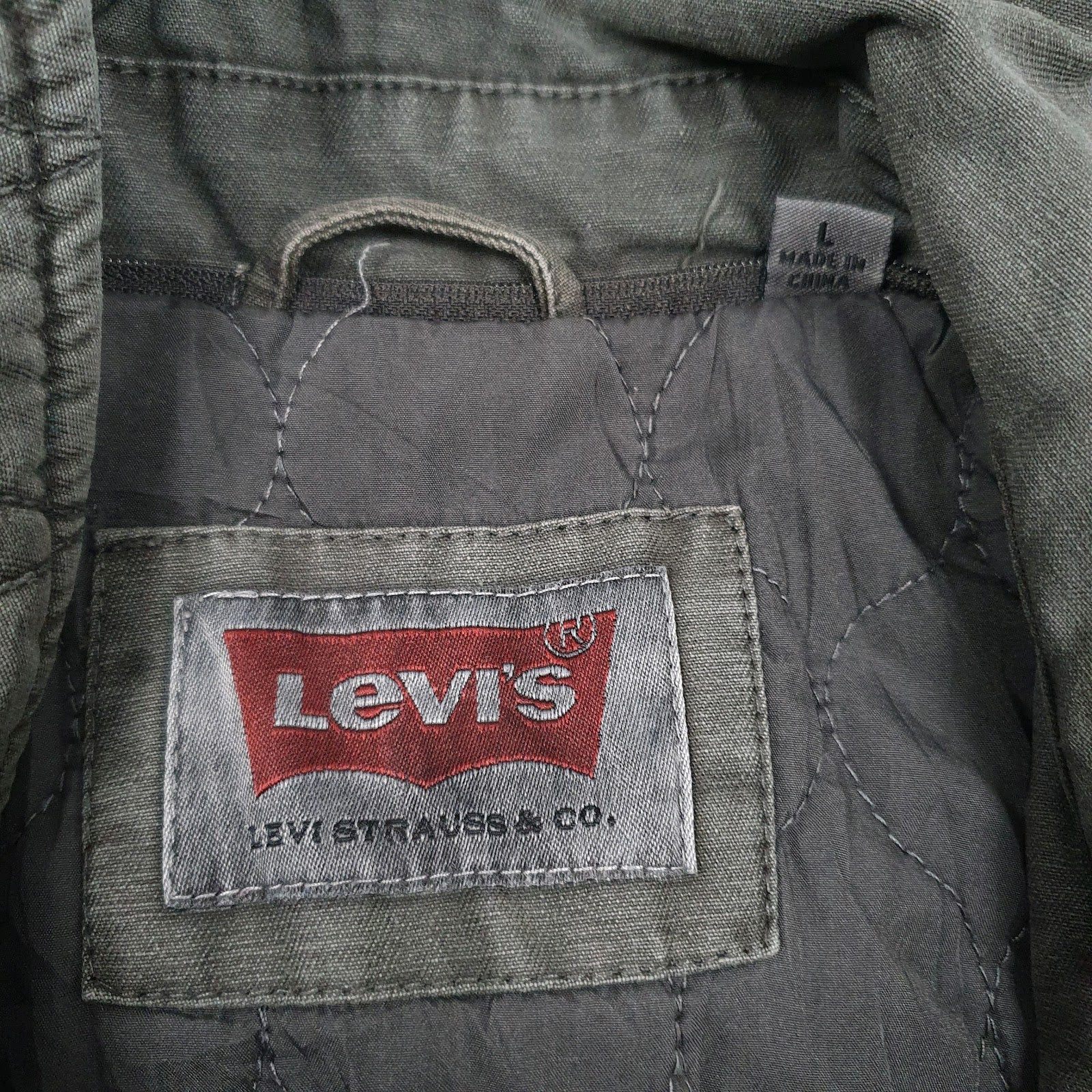 Mens Grey Levis Padded  Coat