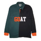 Mens Green Cornerstone Bodega Rugby G.O.A.T Greatest Long Sleeve Polo Shirt