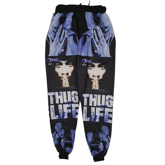 Mens Black Yeezzi 2 Pac Thug Life Cardigan Trousers