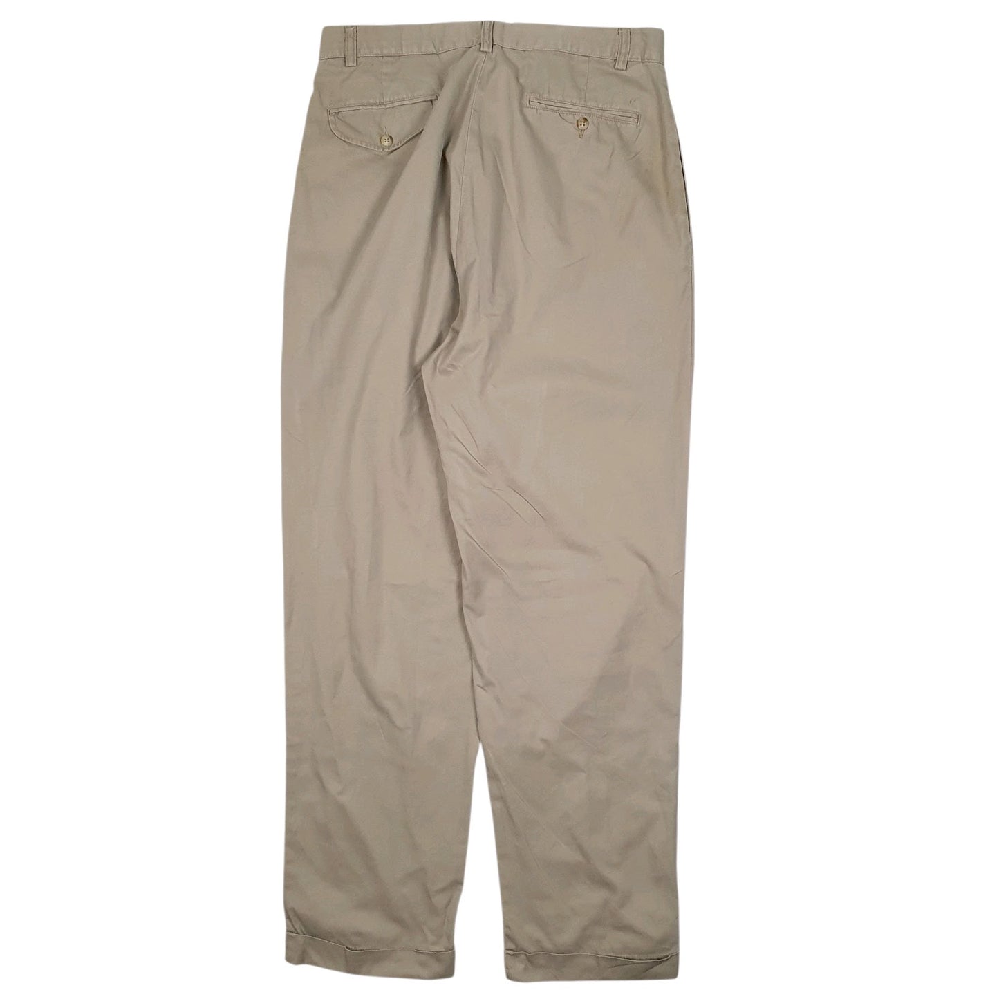 Mens Beige Polo Ralph Lauren Double Pleated  Trousers