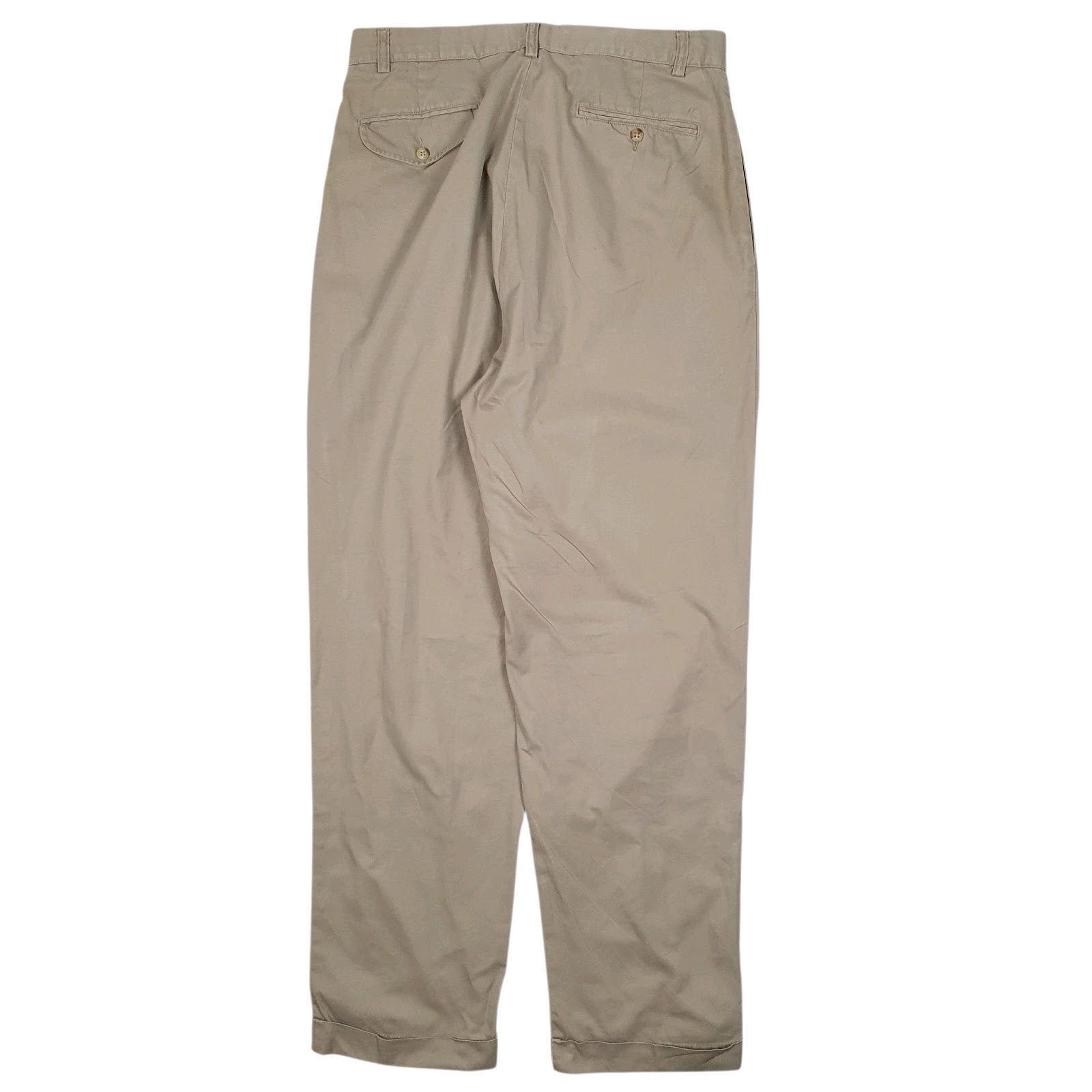 Mens Beige Polo Ralph Lauren Double Pleated  Trousers
