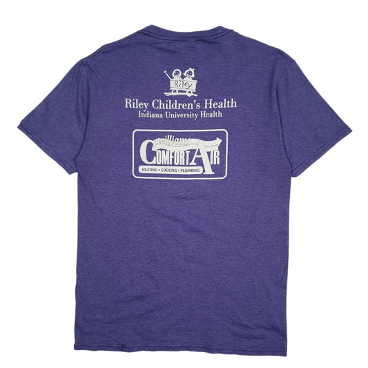 Mens Purple Fruit Of The Loom Knot Hole  T Shirt