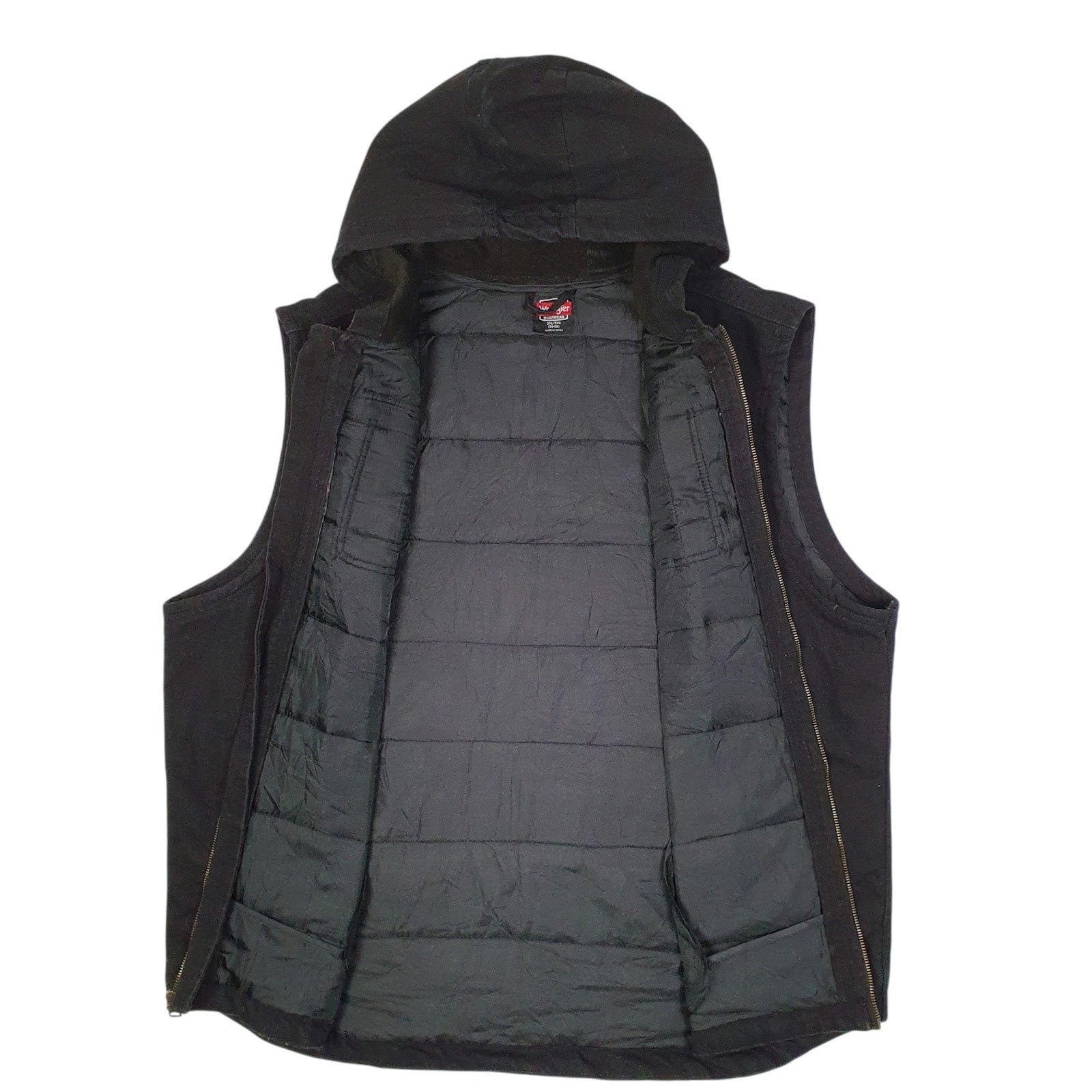 Mens Black Wrangler Vest Bodywarmer Hoodie Workwear  Coat