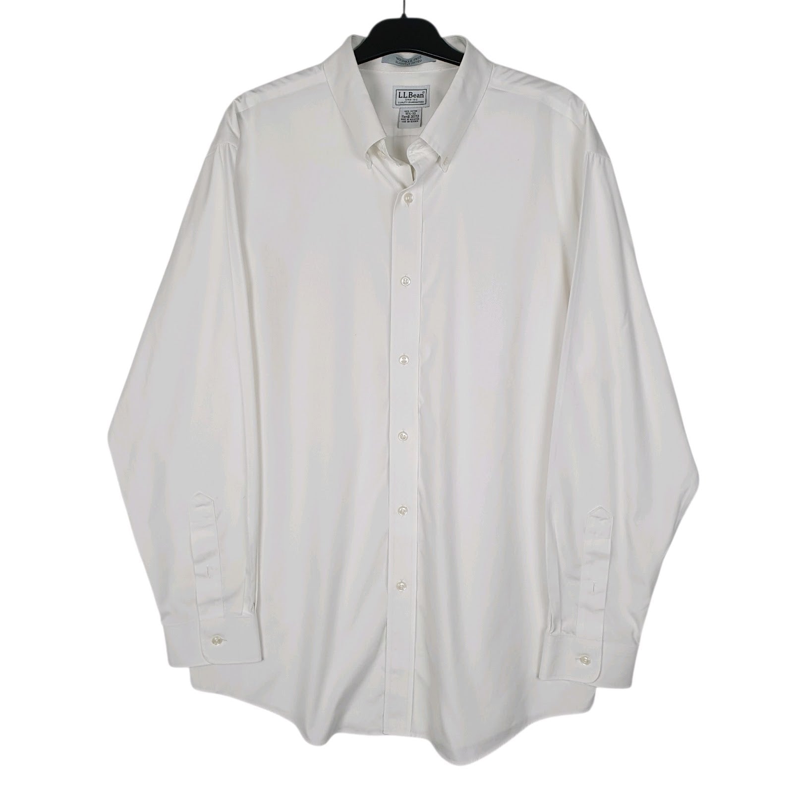 Mens White L.L.Bean  Long Sleeve Shirt