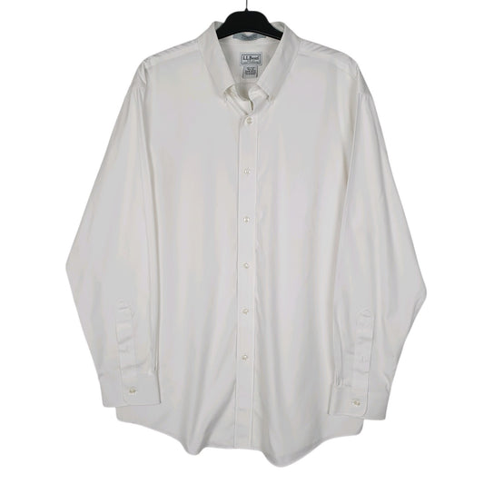 Mens White L.L.Bean  Long Sleeve Shirt