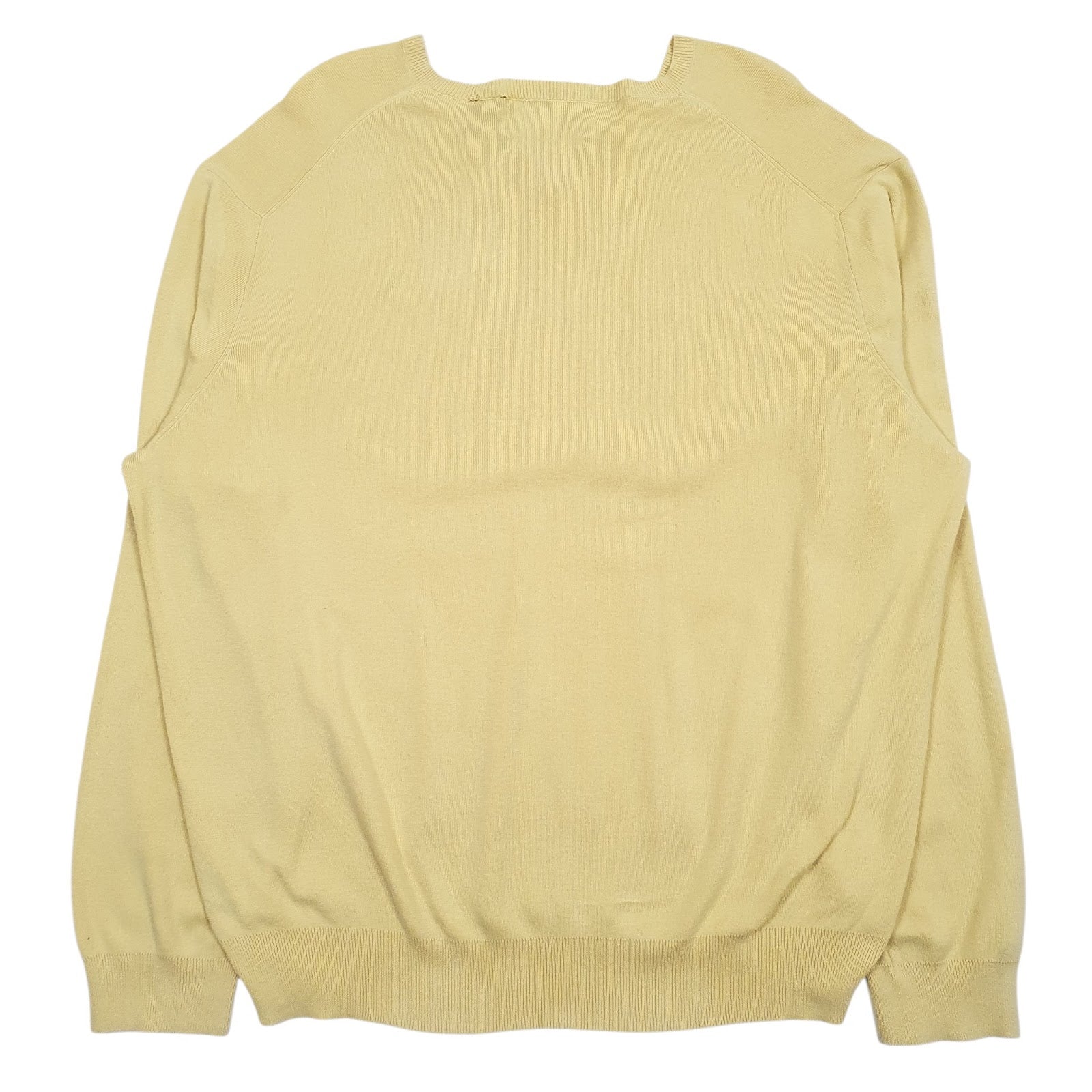 Mens Yellow Polo Ralph Lauren Pima V Neck Jumper