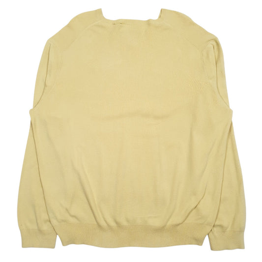 Mens Yellow Polo Ralph Lauren Pima V Neck Jumper