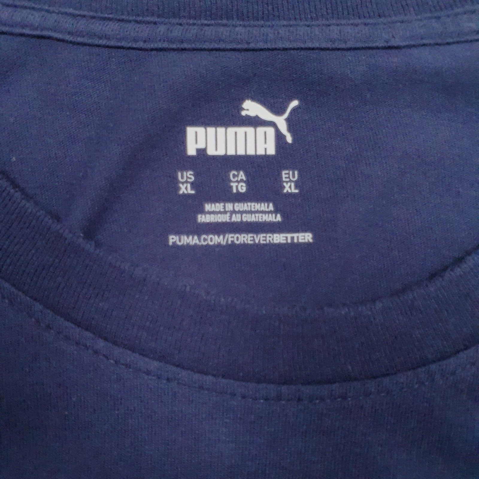 Mens Navy Puma Spellout  T Shirt