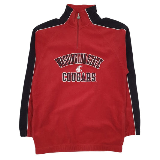 Mens Red Adidas Washington State Cougars Quarter Zip Jumper