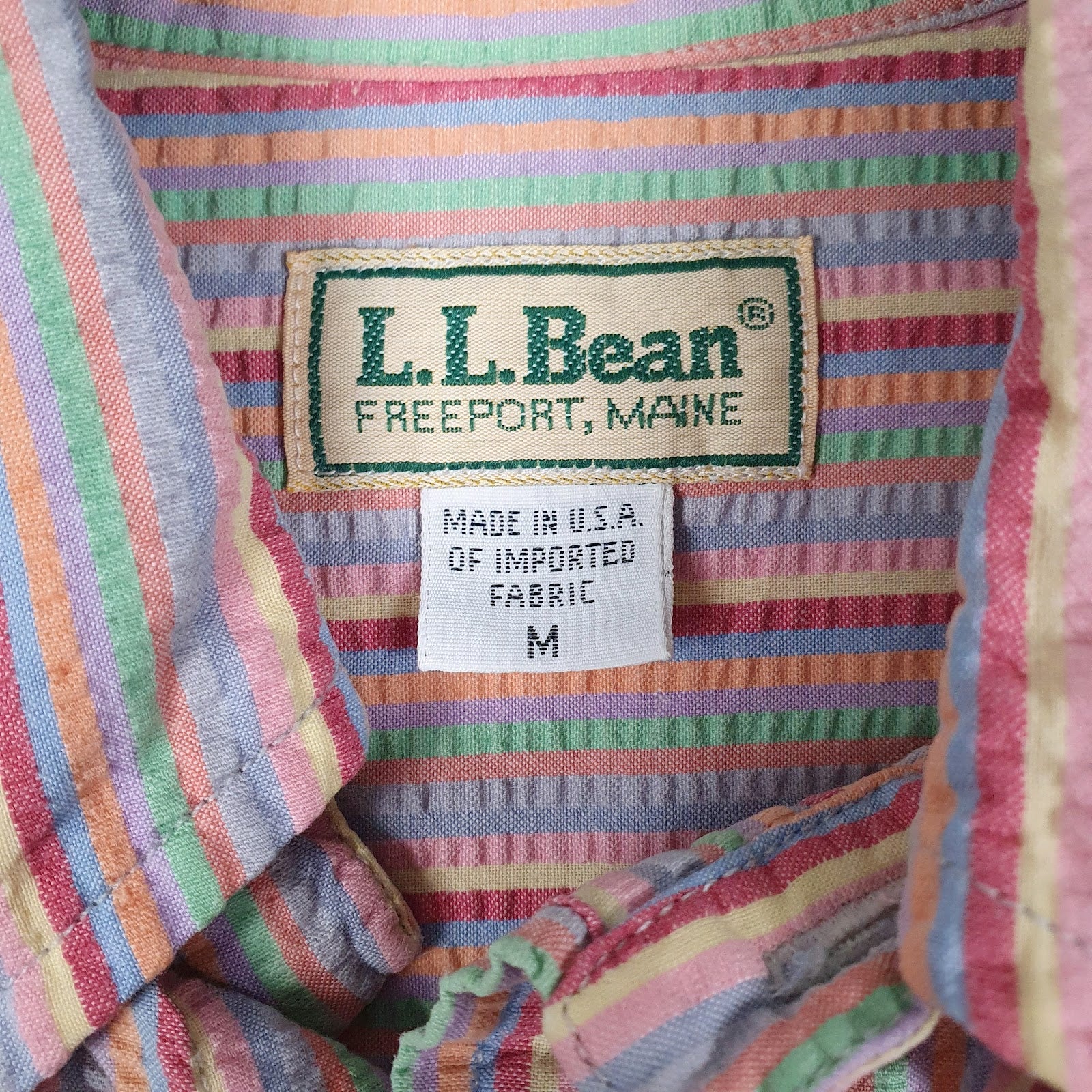Mens Pink L.L.Bean Vintage 90s Made In USA  Shirt