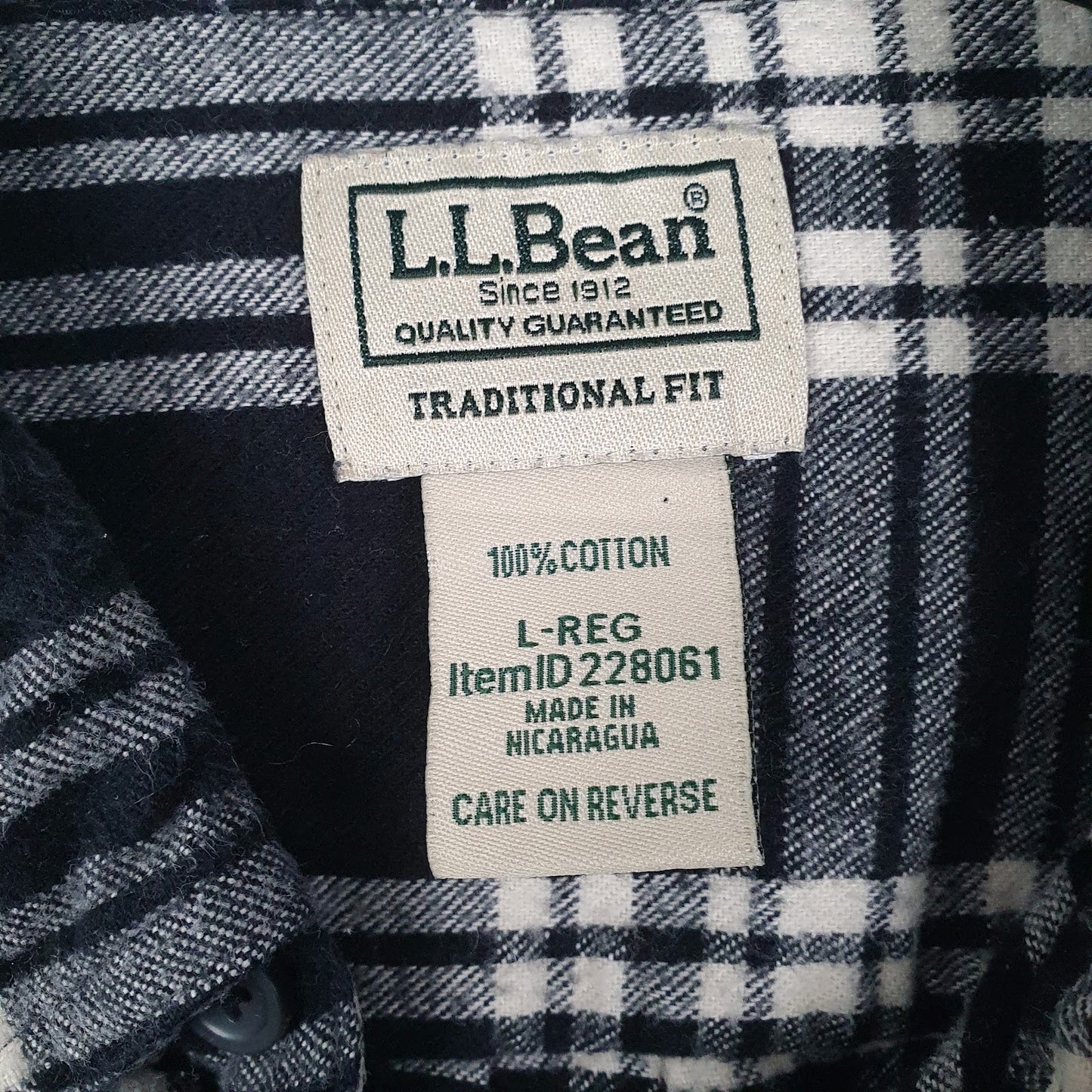 Mens Grey L.L.Bean Flannel  Shirt
