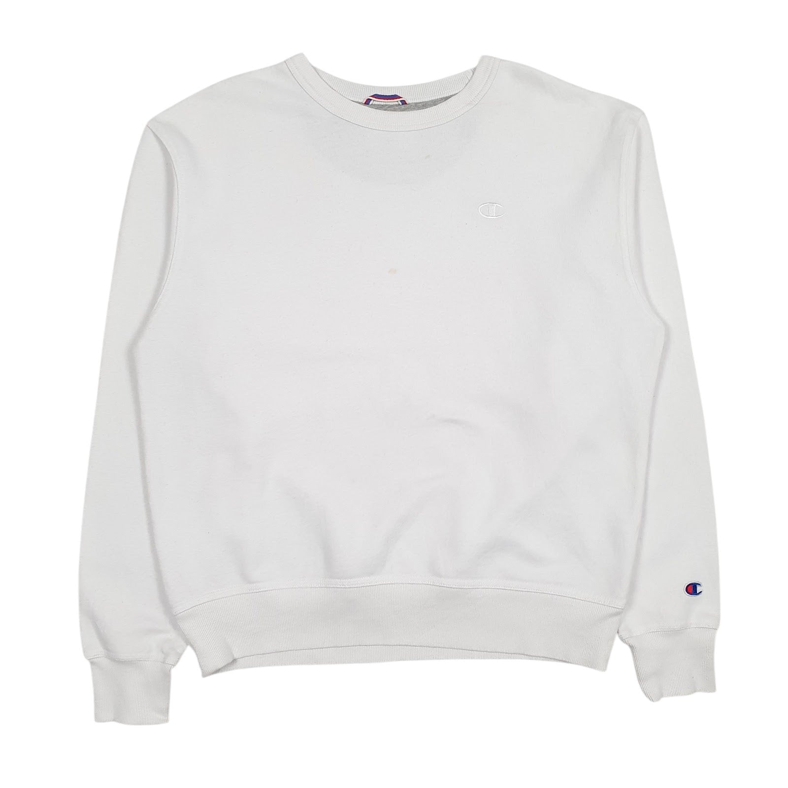 Mens White Champion  Crewneck Jumper