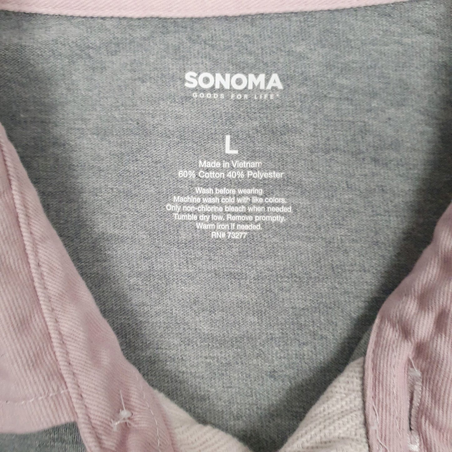 Mens Grey Sonoma Rugby Crewneck Polo Shirt