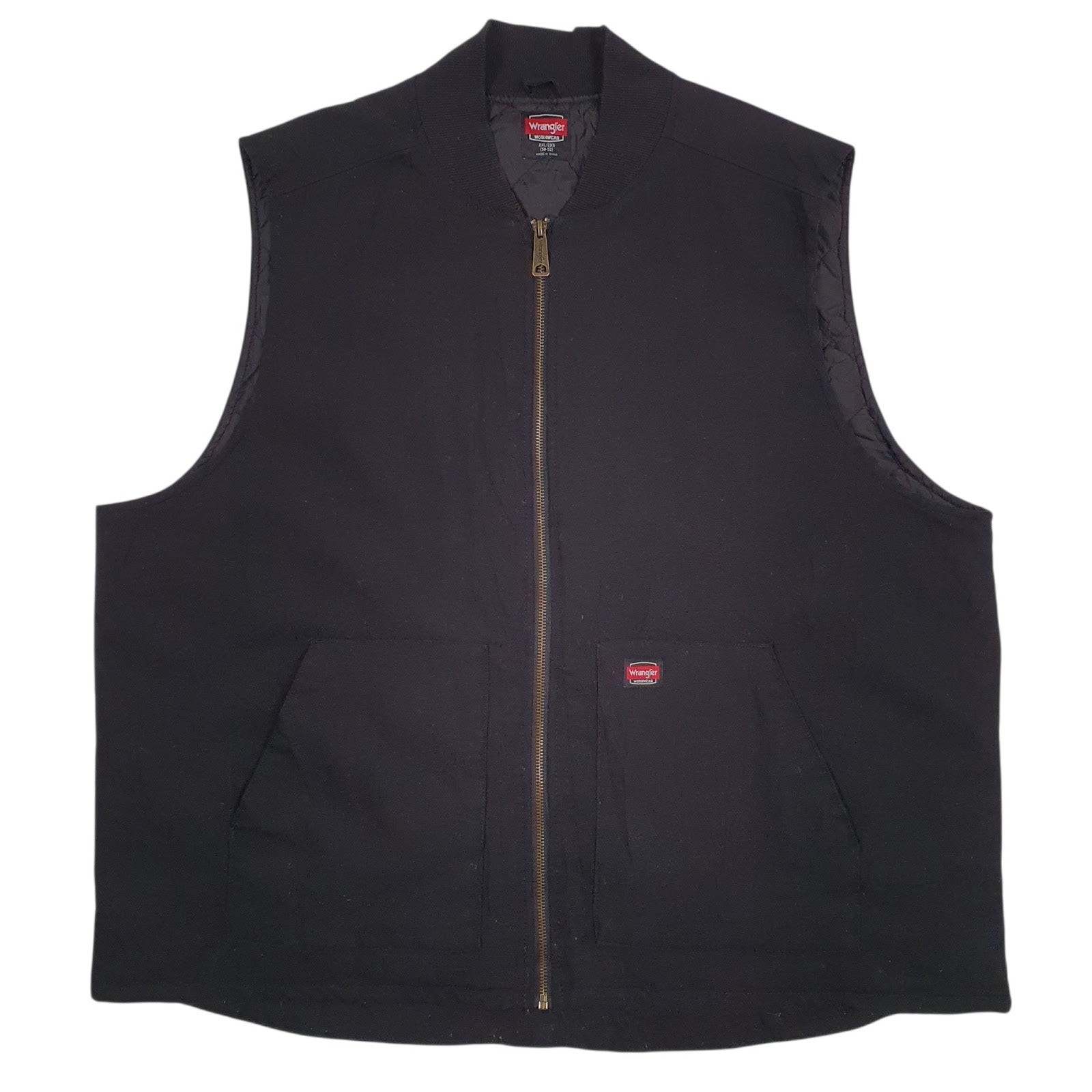 Mens Black Wrangler Workwear Padded Hoodie Coat