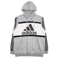 Mens Grey Adidas Spellout Hoodie Jumper
