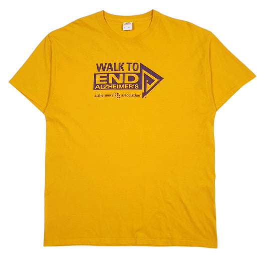 Mens Yellow Fruit Of The Loom Alzheimer's Association Short Sleeve T Shirt