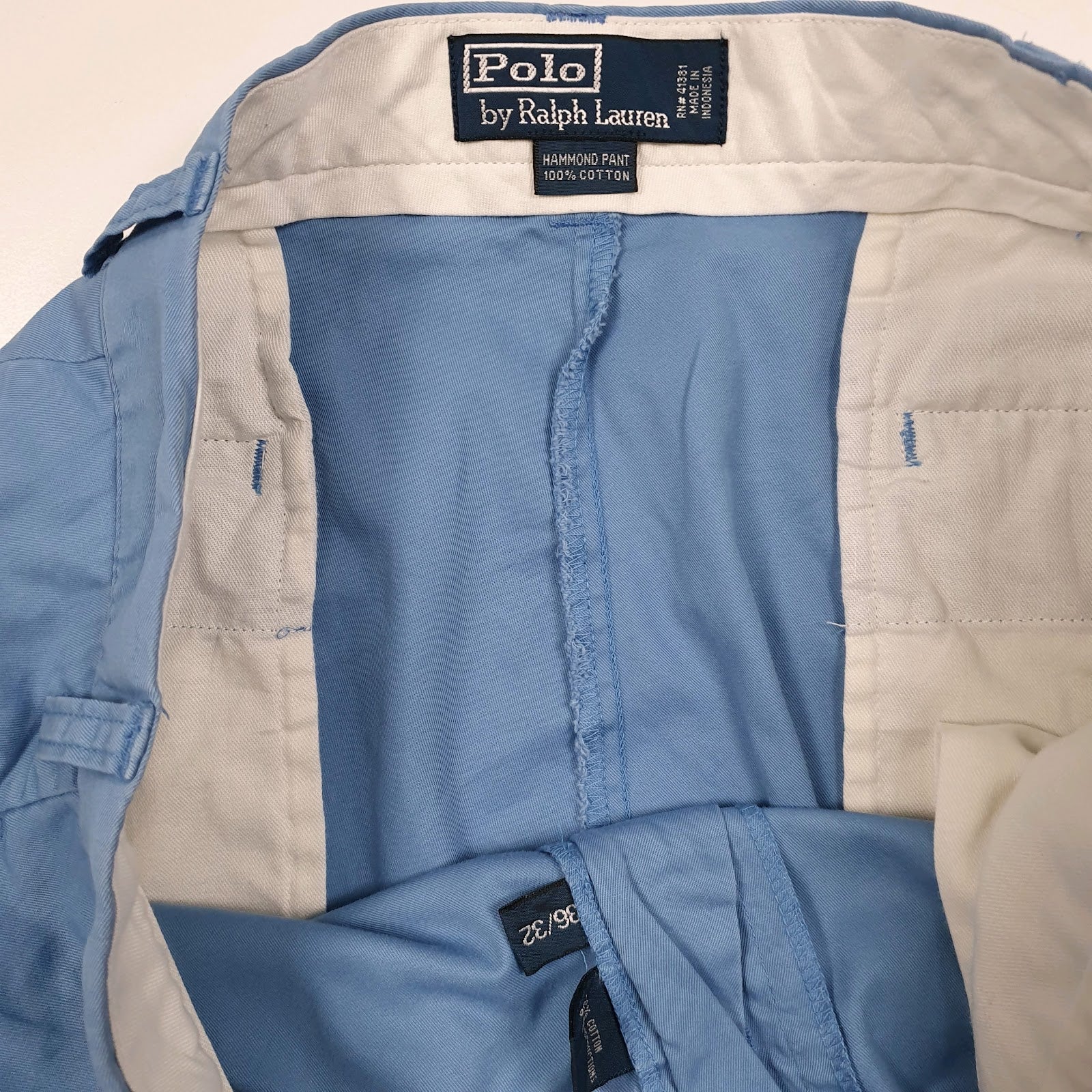 Mens Blue Polo Ralph Lauren Hammond Pant Pleated  Trousers