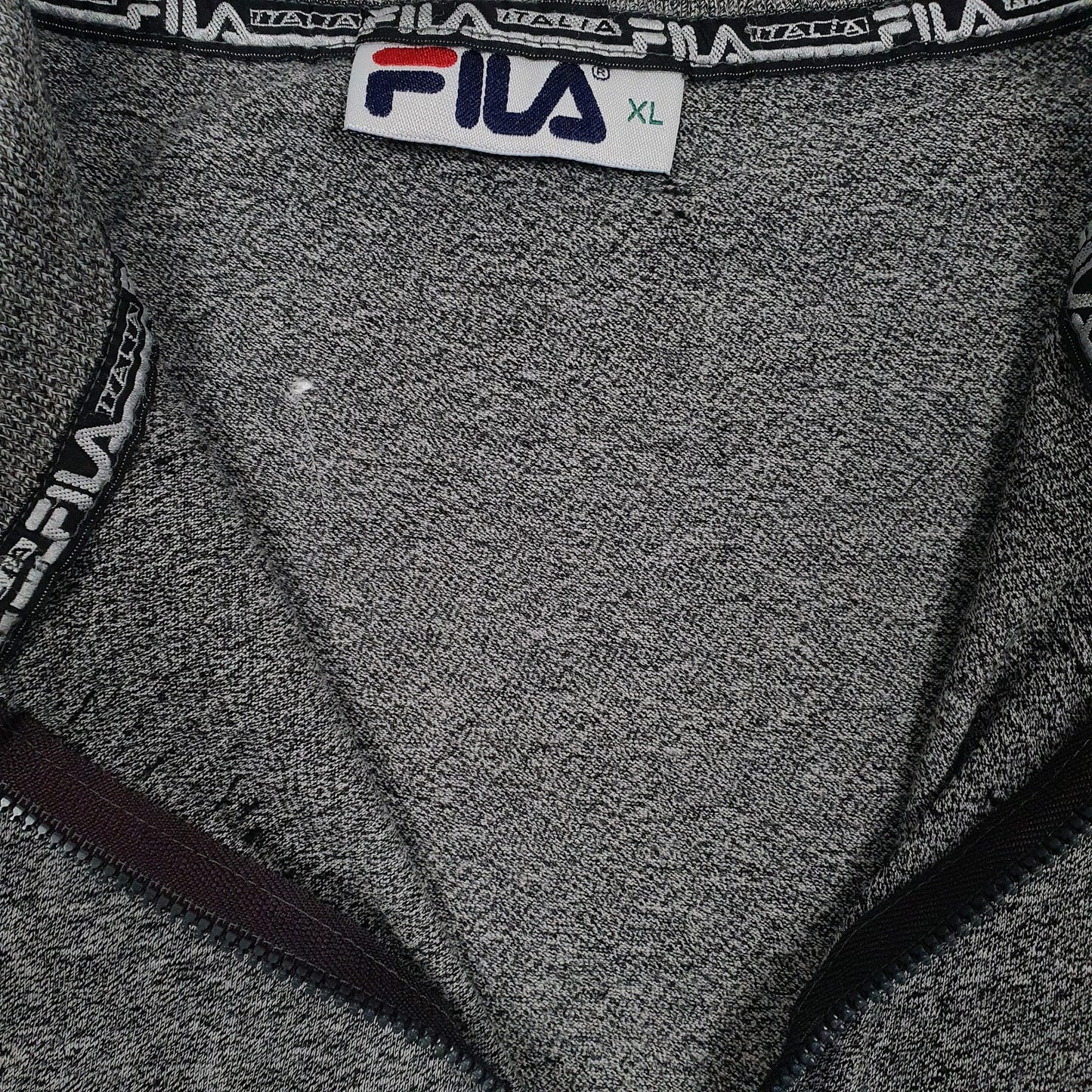 Mens Grey Fila Quarter Zip  Polo Shirt